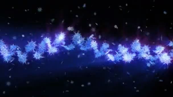 Shinning Simbolo Invernale Con Fiocchi Neve Bellezza Vortice Neve Girevole — Video Stock