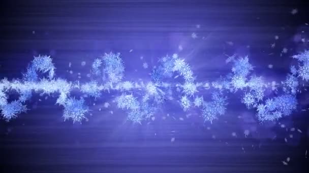 美丽的雪花象征着闪亮的冬季 自旋雪的漩涡 冬季模式 美丽的舞动雪花 抽象循环动画 — 图库视频影像