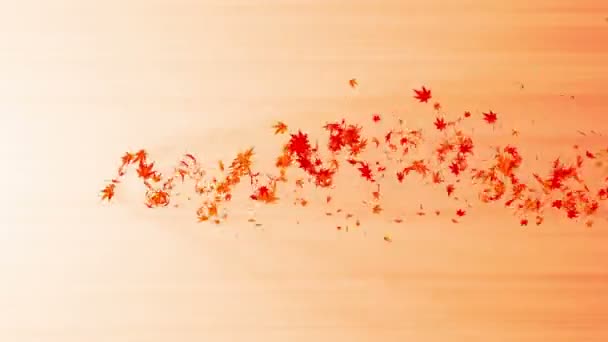 Vortex Colorful Maple Leaves Spiral Shiny Particle Autumn Leaves Dancing — Stock Video