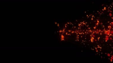Renkli akçaağaç ve yaprakları Vortex. Sonbahar yaprakları sarmal parlak parçacık. Dans eden yaprak. Renkli doğa tüneli döngü animasyonu.