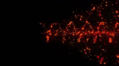 Renkli akçaağaç ve yaprakları Vortex. Sonbahar yaprakları sarmal parlak parçacık. Dans eden yaprak. Renkli doğa tüneli döngü animasyonu.