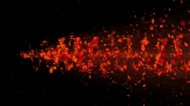 Renkli akçaağaç ve yaprakları Vortex. Sonbahar yaprakları sarmal parlak parçacık. Dans eden yaprak. Renkli doğa tüneli döngü animasyonu.