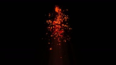 Renkli akçaağaç ve yaprakları Vortex. Sonbahar yaprakları sarmal parlak parçacık. Dans eden yaprak. Renkli doğa tüneli döngü animasyonu.