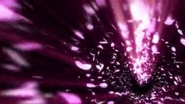 Cherry Blossoms spiral parlak parçacık. Sakura deseni. Japon kiraz dansı. Pembe yaprakları Vortex. Soyut döngü animasyonu.