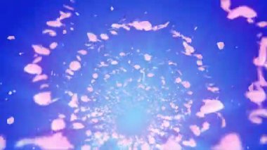 Cherry Blossoms spiral parlak parçacık. Sakura deseni. Japon kiraz dansı. Pembe yaprakları Vortex. Soyut döngü animasyonu.