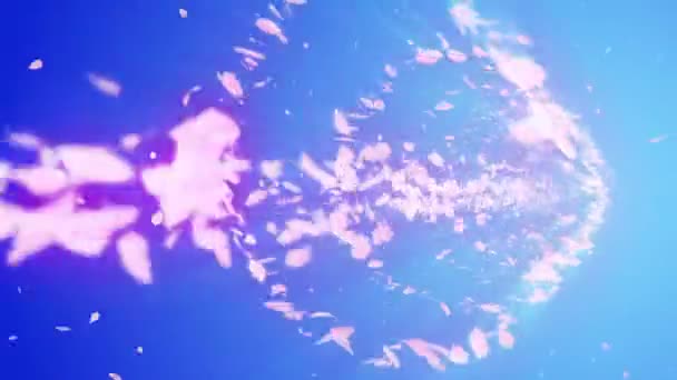 Spiralna Błyszcząca Cząstka Kwiatów Wiśniowych Wzór Sakura Japoński Taniec Wiśniowy — Wideo stockowe