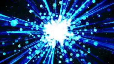 Uzayda yıldız patlaması ışınları. Karikatür ışın döngü animasyon. Gelecekteki teknoloji kavramı arka plan. Çizgiler ile patlama yıldızı.