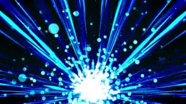 Uzayda yıldız patlaması ışınları. Karikatür ışın döngü animasyon. Gelecekteki teknoloji kavramı arka plan. Çizgiler ile patlama yıldızı.