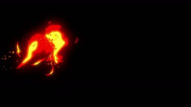 Yangın animasyonu. Manga ve çizgi roman tarzı. Karikatür döngü animasyon.