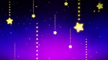 Parlak ve parlayan yıldızlar. CG döngü animasyonu. Glitter yıldız deseni. Noel.