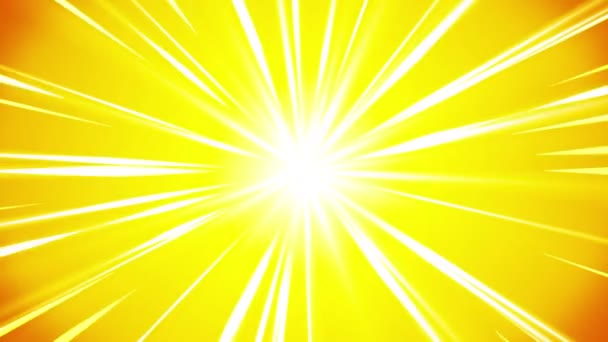 Kreslená Animace Paprsku Lesklé Sluneční Pozadí Sluneční Paprsky Nebi Návrh — Stock video