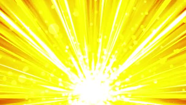 Cartoon Beam Animatie Glanzende Zon Achtergrond Zonnestraal Stralen Hemel Abstract — Stockvideo