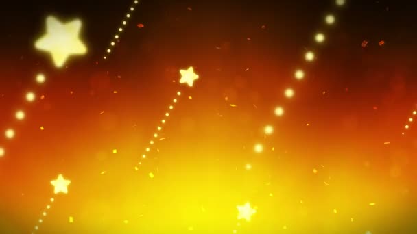明るく輝く星 ループアニメーション キラキラスター柄 クリスマス — ストック動画