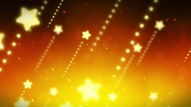 Stelle Luminose Brillanti Animazione Loop Schema Stellare Scintillante Natale — Video Stock