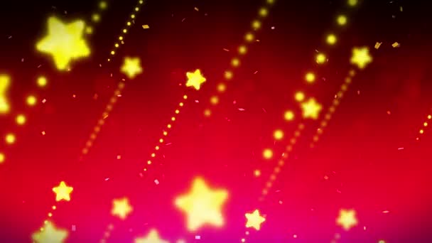 Lyse Lysende Stjerner Loop Animation Glimrende Stjernemønster Julen – Stock-video