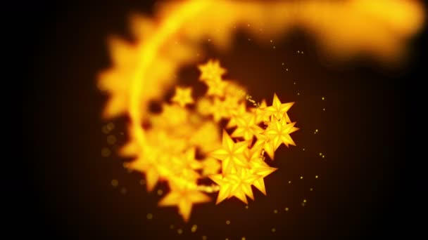 Heldere Stralende Sterren Loop Animatie Glitter Ster Patroon Kerstmis — Stockvideo