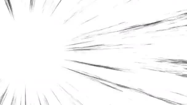 Loop Animation Comic Speed Lines Estilo Moldura Manga Surpresa — Vídeo de Stock