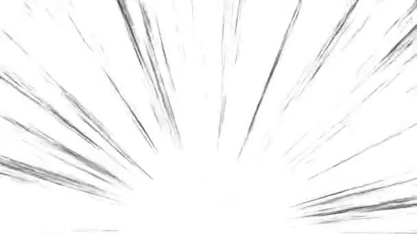 Lus Animatie Van Comic Speed Lijnen Manga Frame Stijl Verrassing — Stockvideo