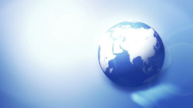 İş dünyası. Mavi parlayan şeffaf toprak. Dünya çapında. Döngü animasyonu.