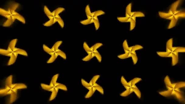 Altın Kağıt Fırıldak Oyuncak Rüzgar Esiyor Japon Festivali Yel Değirmeni — Stok video