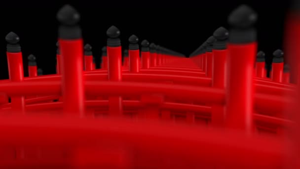 Scenérie Červeného Mostu Japonsku Šinto Můstek Animace Smyčky — Stock video