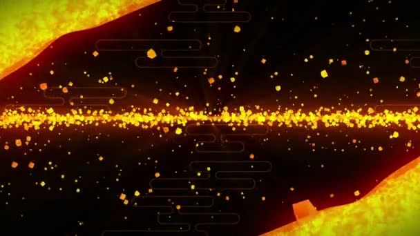 Gold Glitter Abstract Background Traditional Japanese Patterns Gold Black Illustration — Stock Video