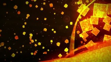 Geleneksel Japon desenleri ile Altın glitter soyut arka plan. Altın ve siyah İllüstrasyon. Japon stili. Döngü Animasyonu.