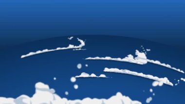 Hızlı hareket ten duman animasyonu. Oyun için animasyon öğesi. Karikatür buhar bulutları. Döngü mavi animasyon.