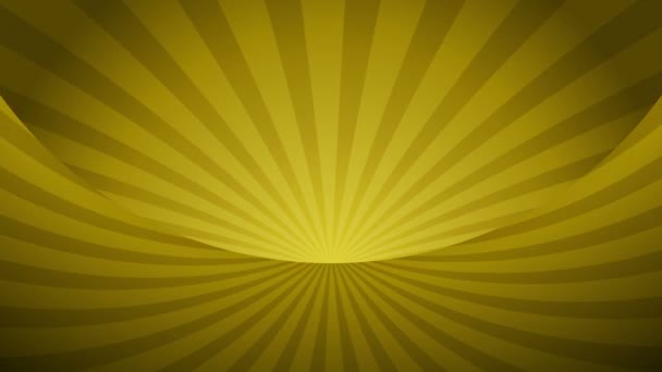 Rotating Yellow Radial Rays Shiny Background Ray Light Gold Abstract — Stock Video
