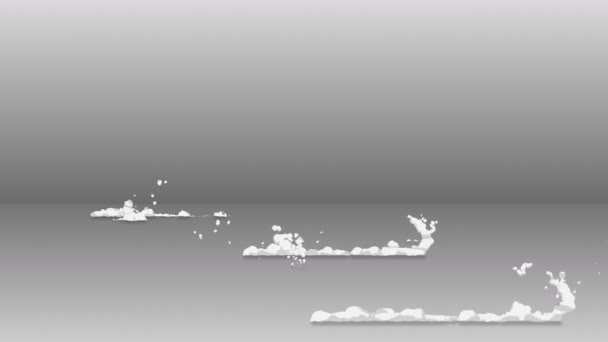 快速运动的烟雾动画 游戏动画元素 卡通蒸汽云 循环灰色动画 — 图库视频影像