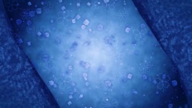 Geleneksel Japon desenleri ile Mavi glitter soyut arka plan. Indigo renk illüstrasyon. Japon stili. Döngü animasyonu.