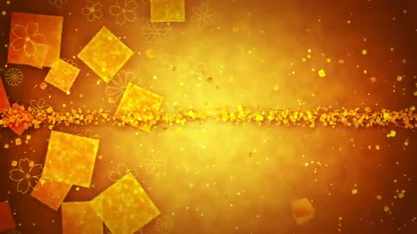 Gouden Glitter Abstracte Achtergrond Met Traditionele Japanse Patronen Gouden Illustratie — Stockvideo