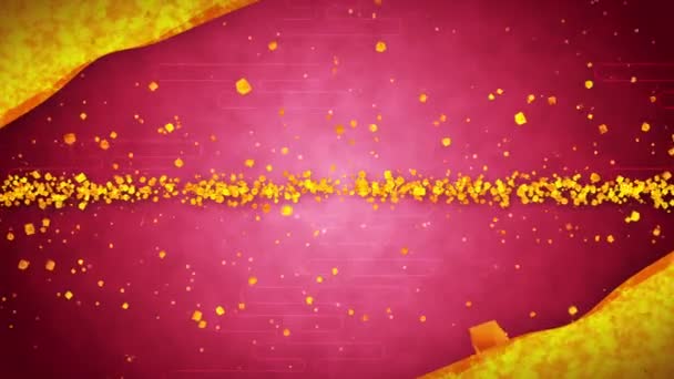 伝統的な日本のパターンを持つ金の輝き抽象的な背景 赤と金のイラスト ループ アニメーション — ストック動画
