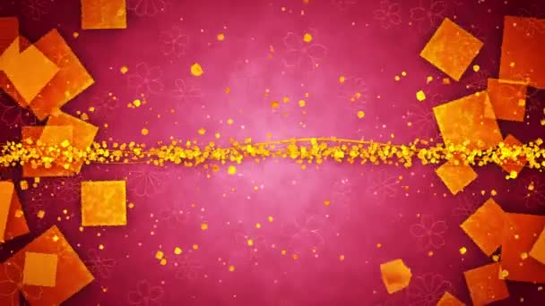 Золотий Блиск Абстрактного Фону Традиційними Японськими Візерунками Червона Золота Ілюстрація — стокове відео