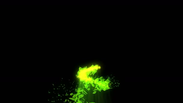 Spin Falling Leaf Green Summer Leaf Background Leaf Confetti Animation — Stock Video