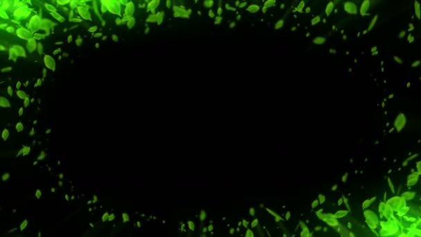 Drehung Des Fallenden Blattes Grünes Sommerblatt Hintergrund Blattkonfetti Schleifenanimation — Stockvideo