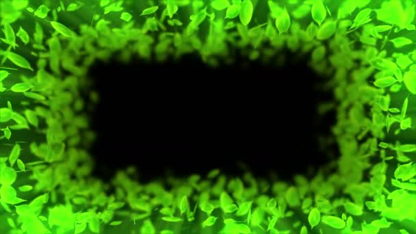 落叶的旋转 绿色夏叶背景 叶纸屑 循环动画 — 图库视频影像