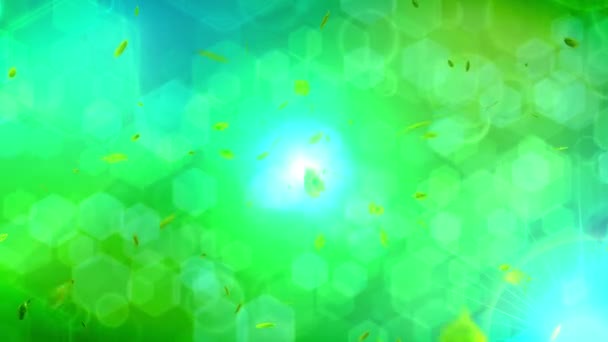 Groene Zomer Blad Achtergrond Moderne Geometrische Illustratie Blad Confetti Animatie — Stockvideo