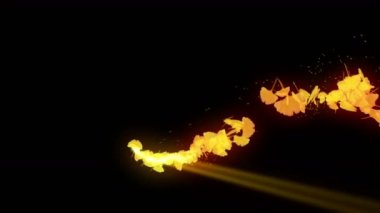 Sonbahar yapraklarının dönüşü. Sonbahar arka plan bırakır. Cg ginkgo konfeti animasyon. Japon kültürü. Soyut arka plan.