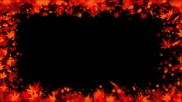 Spin Autumn Leaves Autumn Leaves Background Maple Loop Animation Japanese — Stock Video