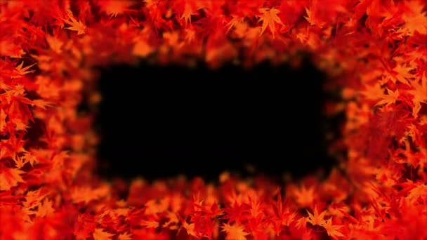 Sonbahar Yapraklarının Dönüşü Sonbahar Arka Plan Bırakır Akçaağaç Döngü Animasyon — Stok video