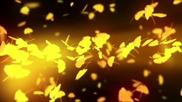 Sonbahar Yapraklarının Dönüşü Sonbahar Arka Plan Bırakır Ginkgo Döngü Animasyon — Stok video
