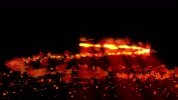 紅葉のスピン 秋の葉の背景 Cgメープル紙吹雪アニメーション 日本の文化 抽象的な背景 — ストック動画