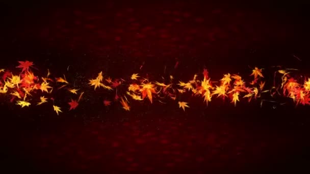 Herbstblätter Fallen Herbstliches Laubkonfetti Maple Loop Animation Schöner Herbstlicher Roter — Stockvideo