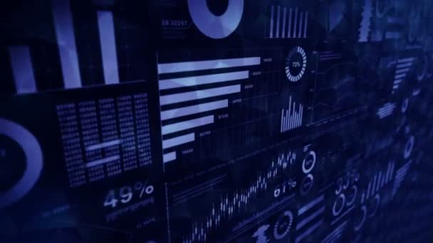 Infográficos Negócios Com Animação Loop Diagrama Gráficos Gráficos Sucesso Empresarial — Vídeo de Stock