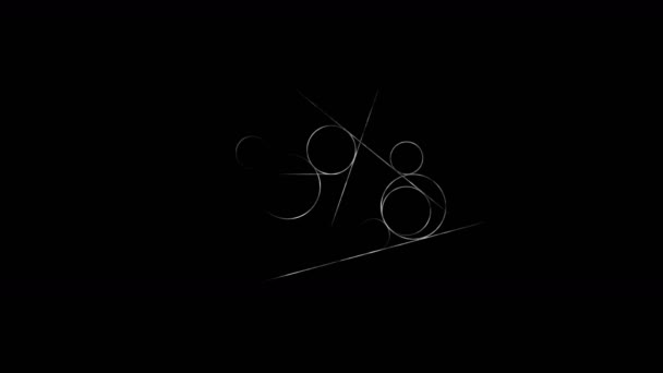 Animation de transition en boucle avec motifs géométriques scientifiques en mathématiques. Mathématiques et éducation. Cercle et ligne .