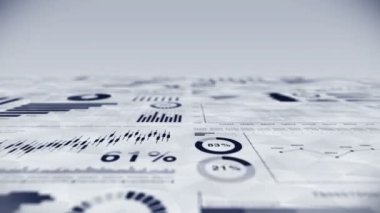 Diyagram döngüsü animasyonu ile iş İnfografikleri. Grafikler ve grafikler. İş başarısı ve finansal kavramlar. Sunum şablonu. Veri görselleştirme elemanları.