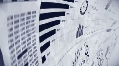 Diyagram döngüsü animasyonu ile iş İnfografikleri. Grafikler ve grafikler. İş başarısı ve finansal kavramlar. Sunum şablonu. Veri görselleştirme elemanları.