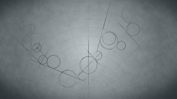 Loop Transitie Animatie Met Wetenschappelijke Geometrische Patronen Wiskunde Wiskunde Onderwijsachtergrond — Stockvideo