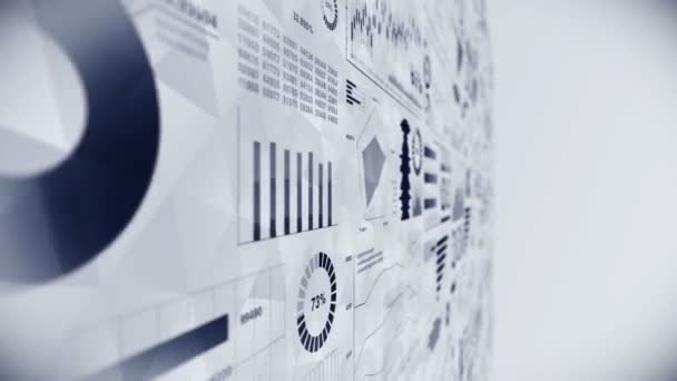 Инфографика Бизнеса Анимацией Цикла Диаграмм Графики Графики Успех Бизнеса Финансовые — стоковое видео